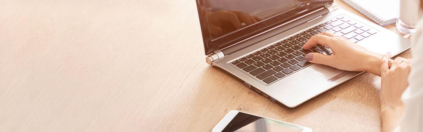 Laptop on a desk