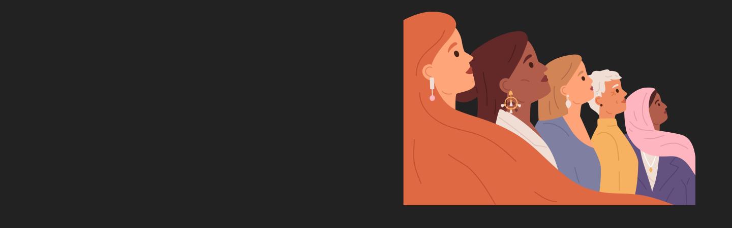 Women in a line