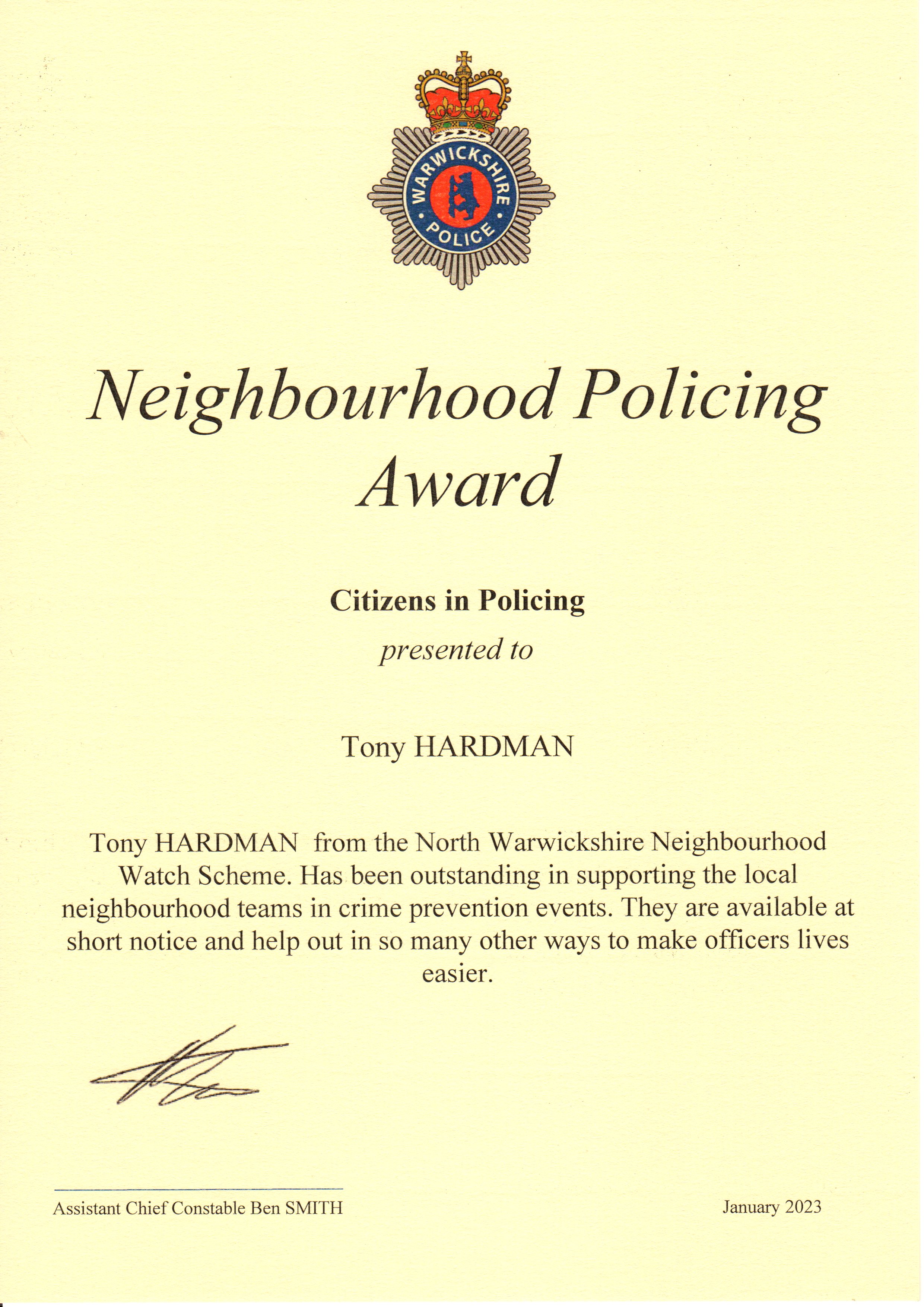 certificate